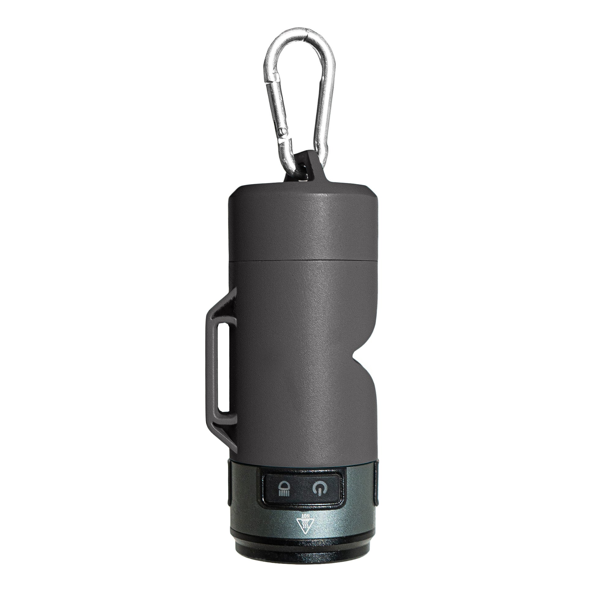 Compact dog waste bag holder with sleek black finish and easy-open compartment