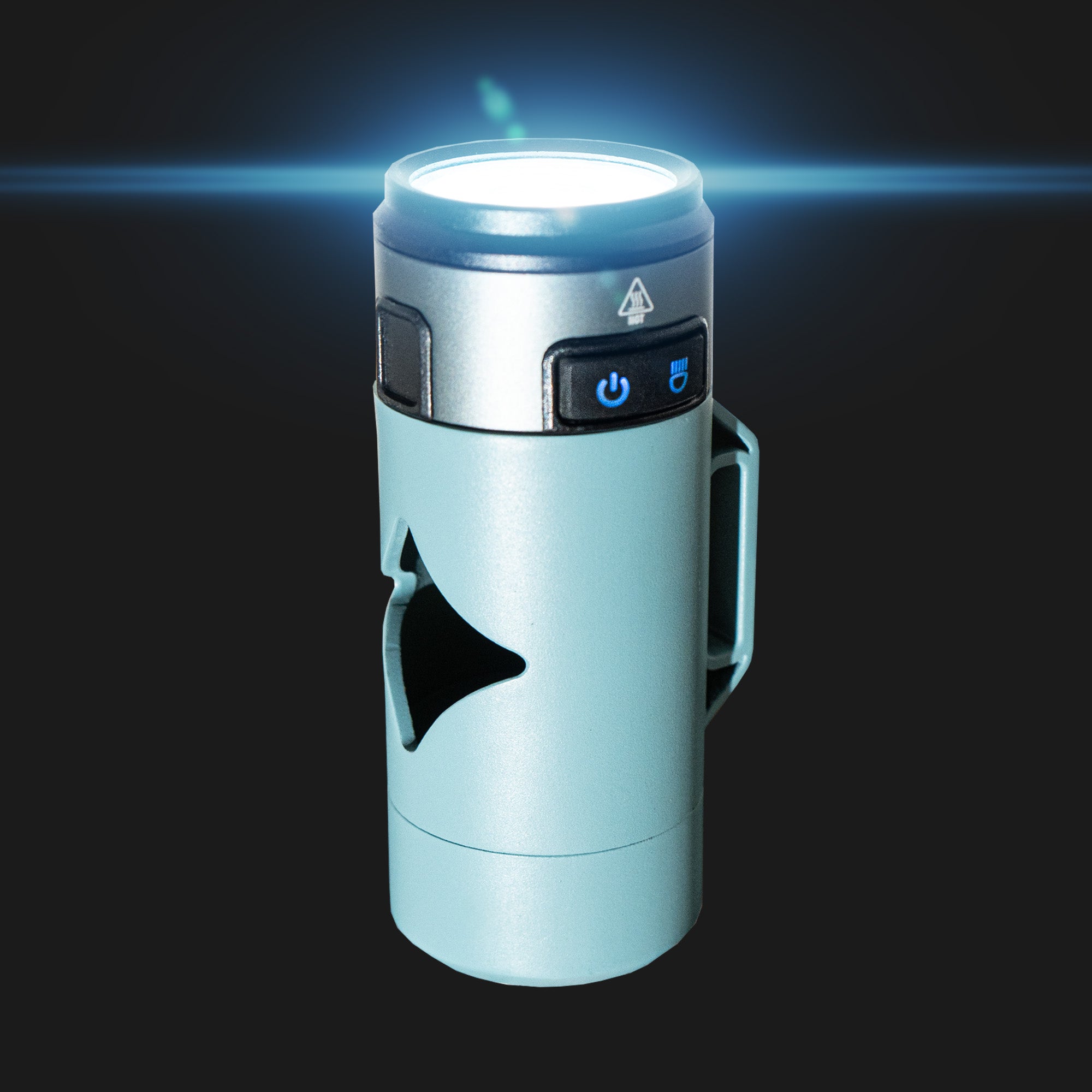 Close-up of Lumi Pawtners dog poop bag organizer showing durable design and poop bag access slot