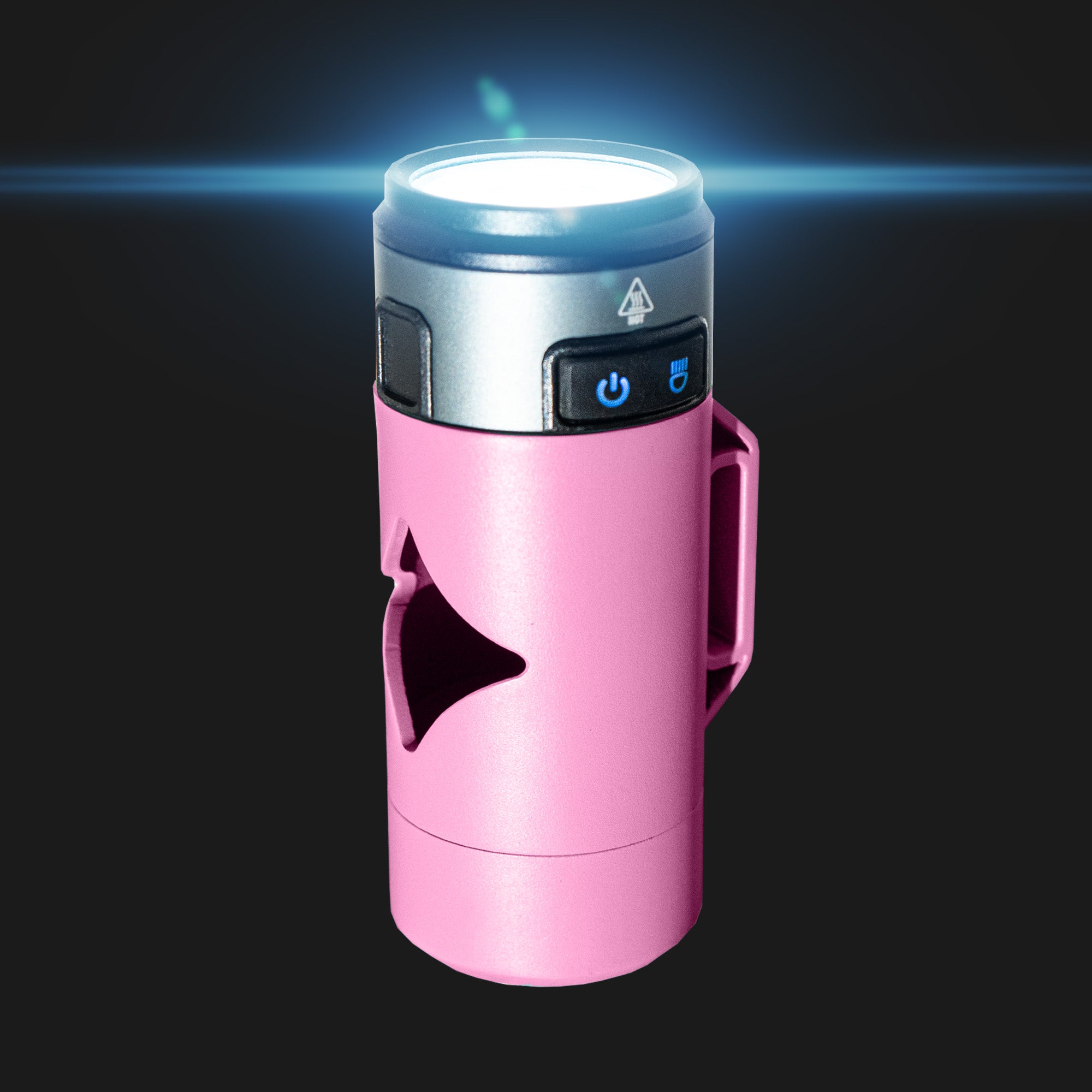 Dog poop bag holder with light for hands-free convenience